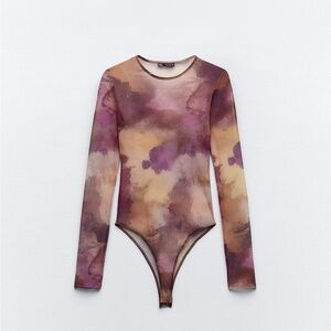 Zara Multicolor Long Sleeve Bodysuit